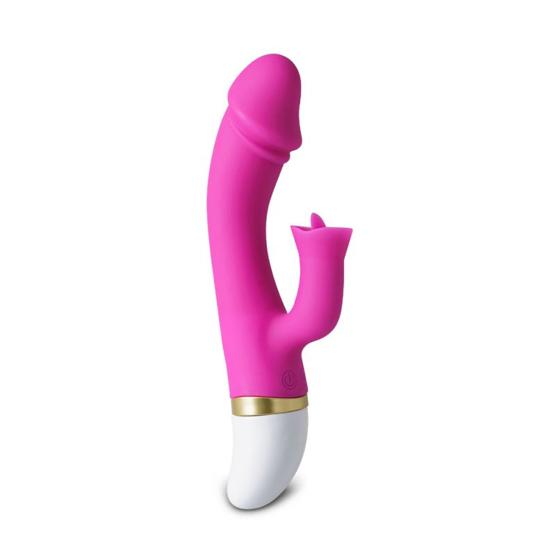 Sextoy vibromasseur langue de léchage silicone magenta 12 modes rechargeable
