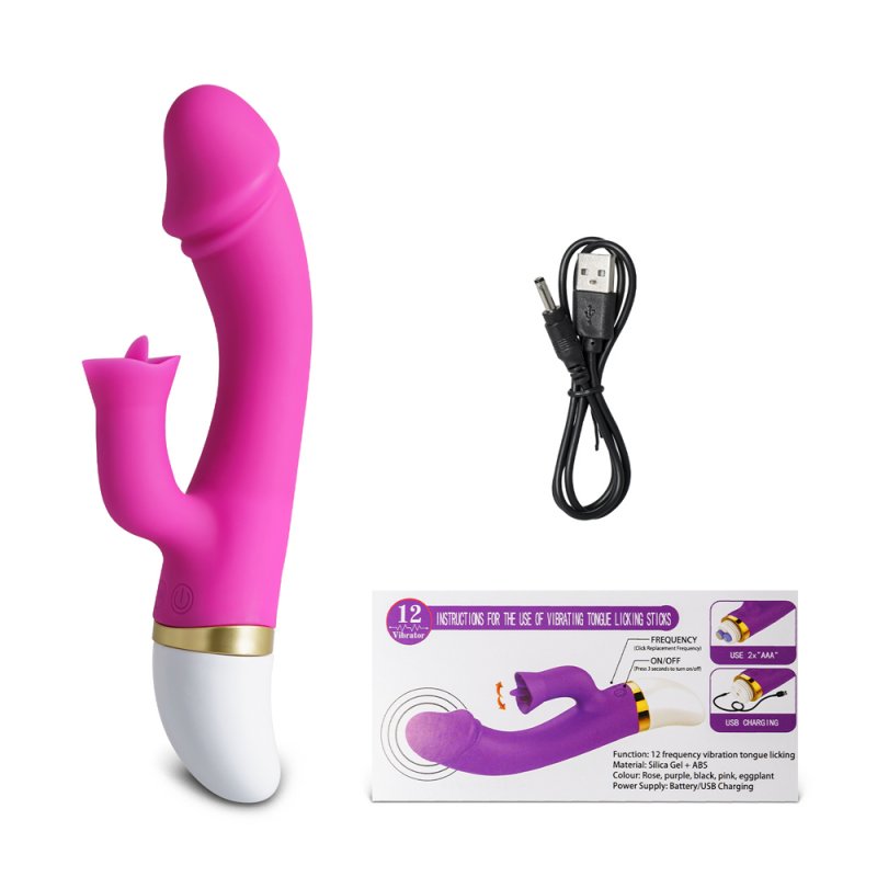 Vibromasseur rechargeable magenta langue stimulante silicone médical