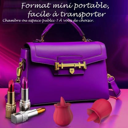 Sextoy Vibromasseur en forme de rose avec langue NST-M003