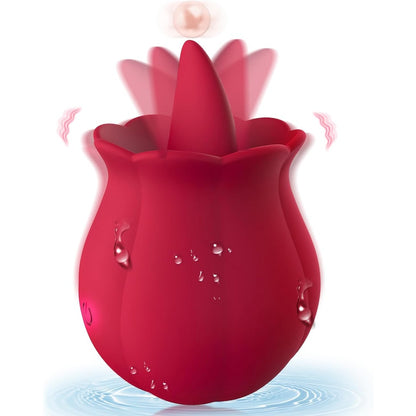 Sextoy Vibromasseur en forme de rose avec langue NST-M003
