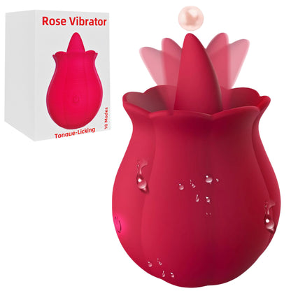 Sextoy Vibromasseur en forme de rose avec langue NST-M003