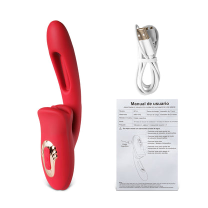 Vibromasseur en silicone RF14 avec mouvements rapides de langue et design ergonomique pour stimulation ciblée.