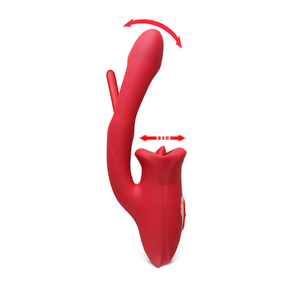 Vibromasseur RF14 avec bouche réaliste et langue battante pour stimulation ciblée et sensations immersives.