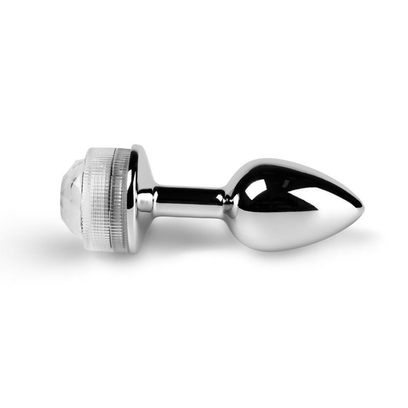 Plug anal métal argent avec lumière LED contrôle télécommande pratique