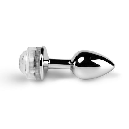 Plug anal métal argent avec lumière LED contrôle télécommande pratique