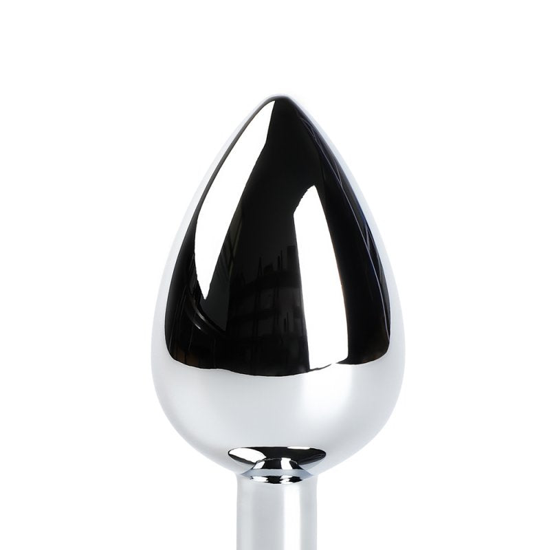 Sextoy plug anal lumineux métal argent design premium avec télécommande