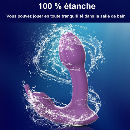 Appareil portable en silicone doux, compatible Bluetooth pour un contrôle à distance. Étanche, rechargeable et doté de 7 modes.
