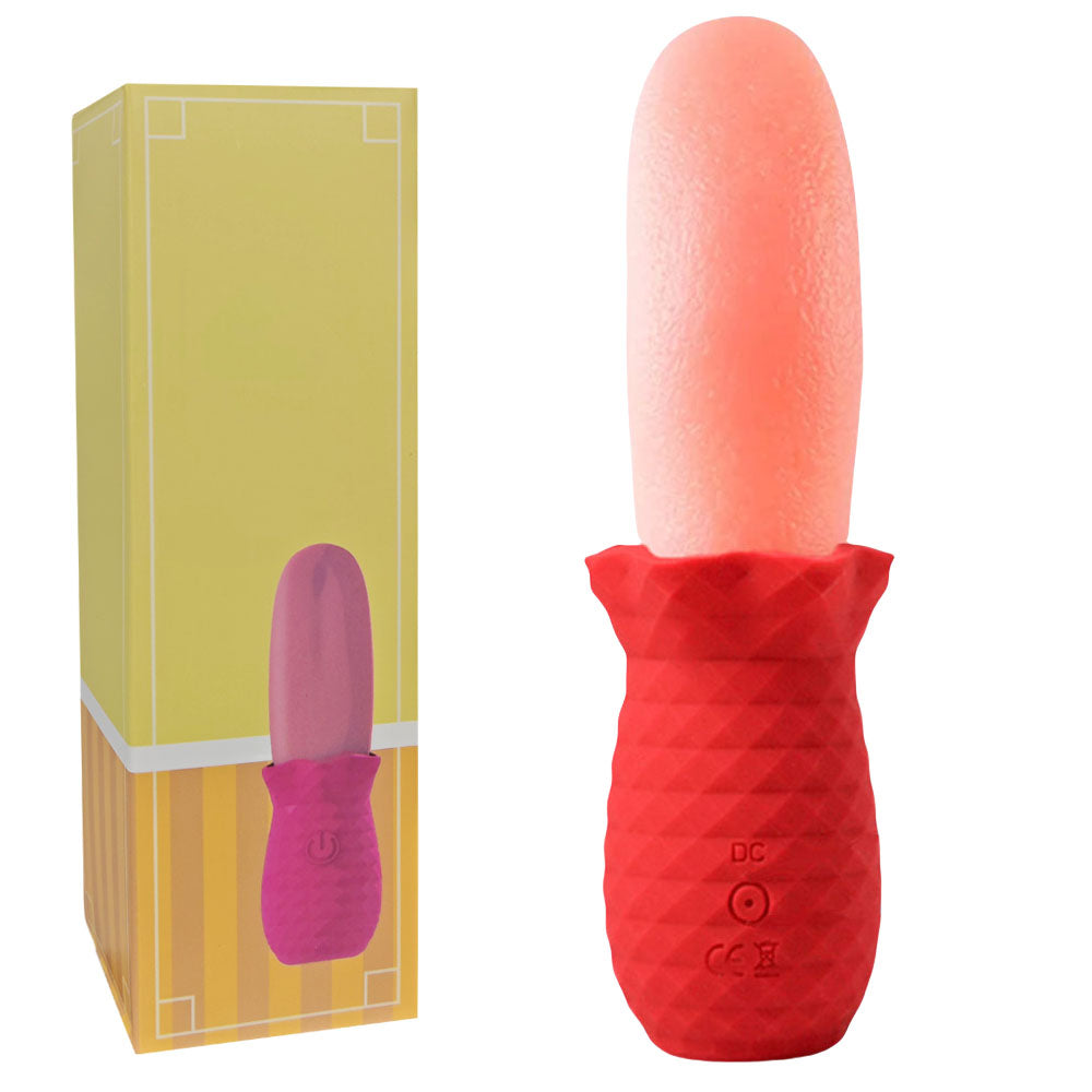 Stimulateur avec langue vibrante pour stimulation douce des zones sensibles.