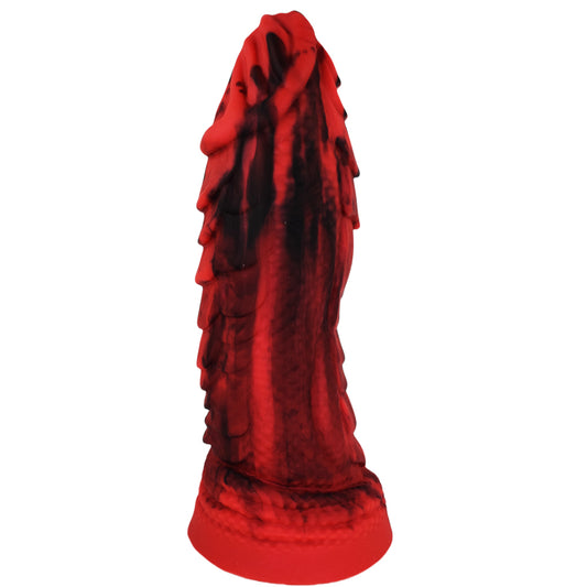 Sextoy Gode Monstre en silicone rouge + noir extra épais réaliste SIL-DS-046