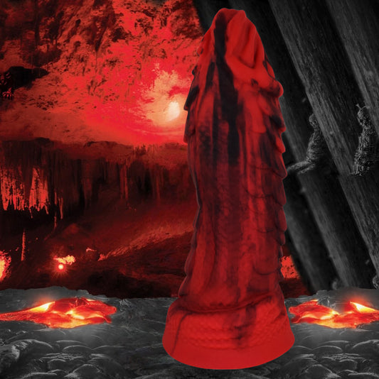 Godemichet bestial en silicone avec détails écailles et crêtes, conçu pour sensations profondes et intenses.