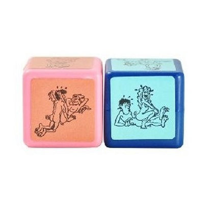 Jeu de dés érotiques pour couple avec positions de l’amour, 2 dés rose et bleu pour pimenter les préliminaires.