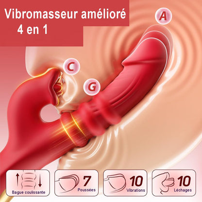Vibromasseur Silicone 4 Stimulations de perles SX-V181