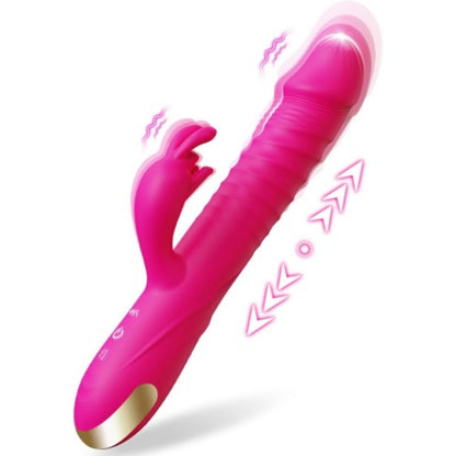 Vibromasseur SZ070 en silicone hypoallergénique avec fonction de poussée et vibrations multiples pour stimulation réaliste.