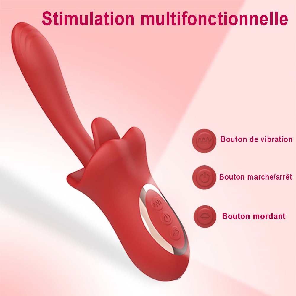 Sextoy en silicone avec mouvement type doigt et stimulation ciblée.