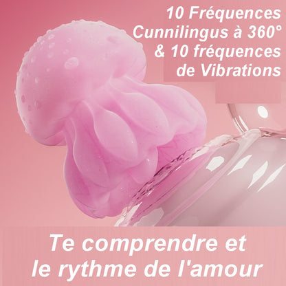 Vue de face du vibromasseur rechargeable en silicone rose