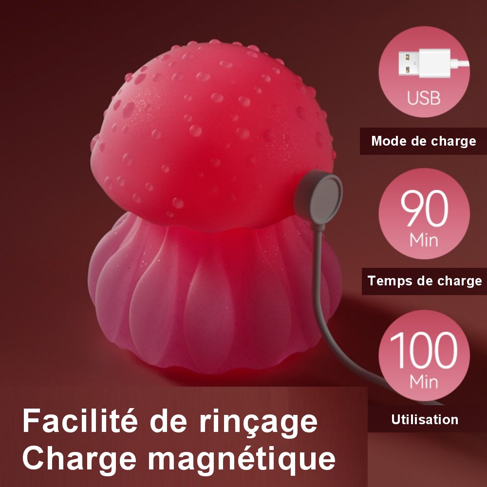 Vue latérale du vibromasseur compact en silicone médical