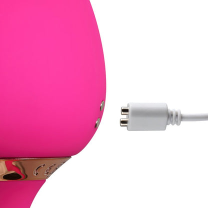 Rose vibrante en silicone rouge conçue pour la stimulation clitoridienne avec différents modes.
