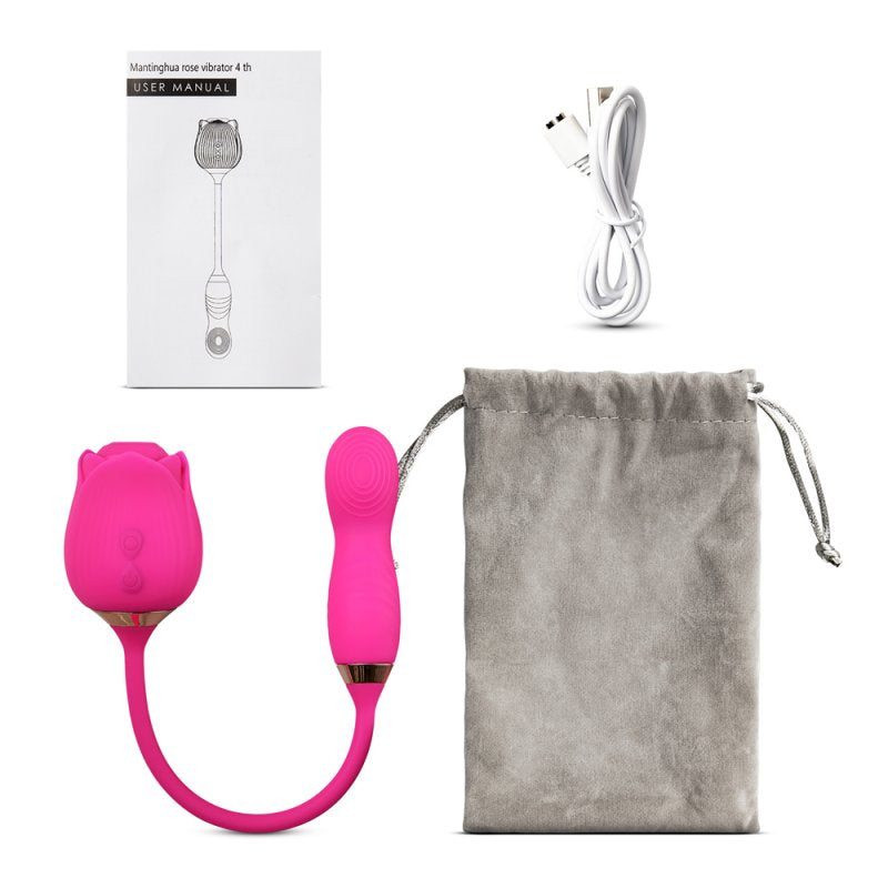 Stimulateur clitoridien discret en forme de rose avec vibrations et intensités multiples.