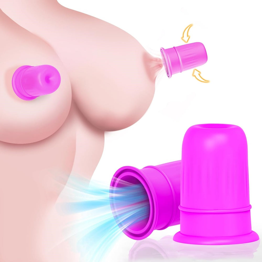 Sucettes pour tétons en silicone violet conçues pour une stimulation douce et ciblée.