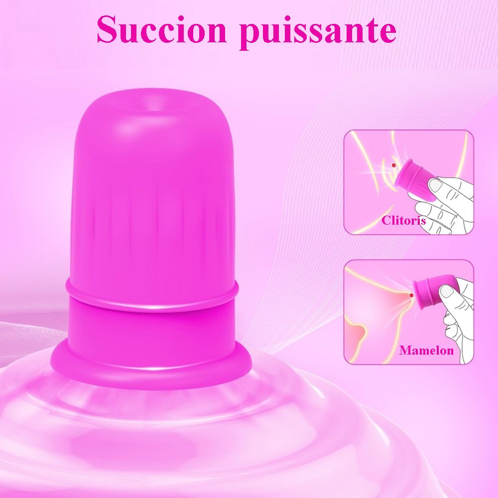 Stimulateurs pour tétons en silicone violet, faciles à utiliser et à nettoyer.