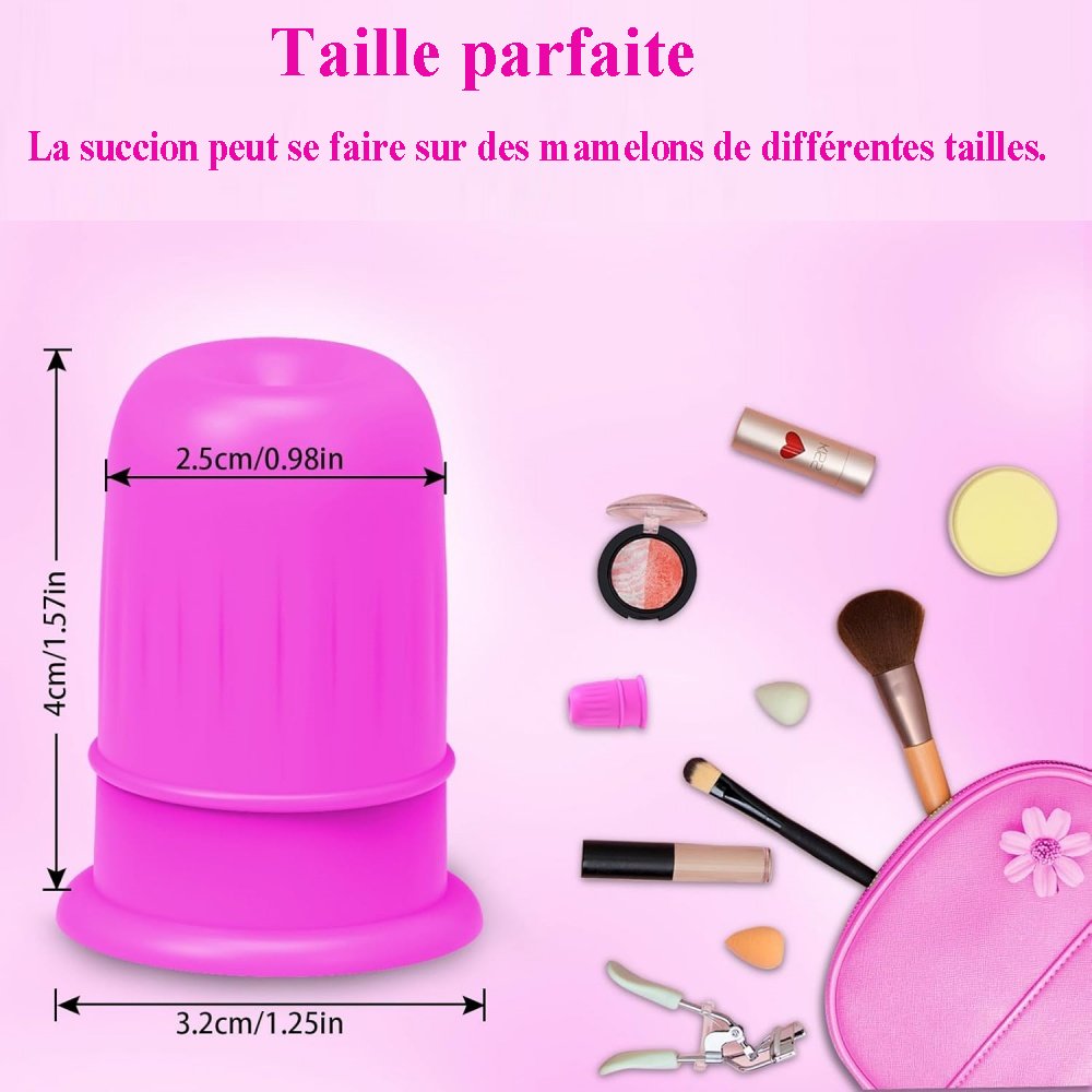 Accessoires en silicone violet pour stimulation des tétons, souples et agréables au toucher.