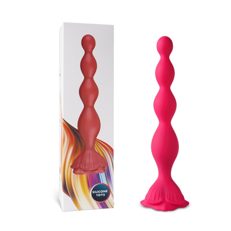Sextoy anal perles vibrantes magenta silicone médical rechargeable USB