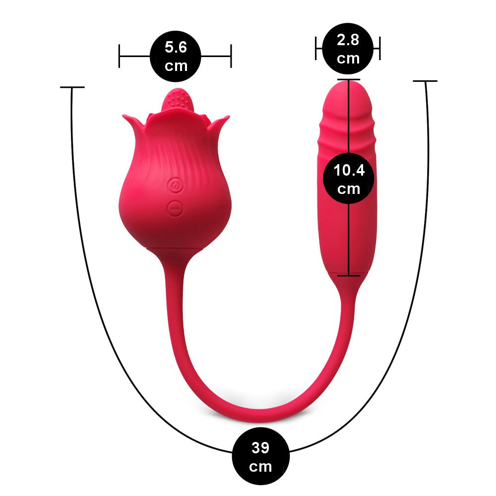 Vibromasseur USK-E09 ergonomique avec langue vibrante et fonction de poussée pour stimulation ciblée.