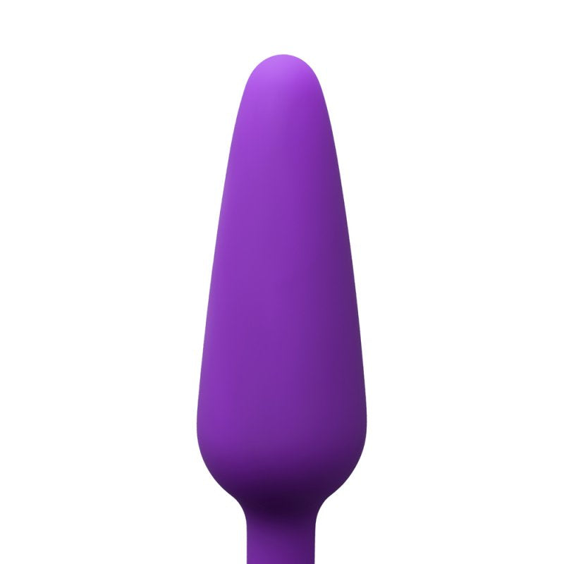 Kit plugs anaux violet silicone médical base de sécurité tailles variées