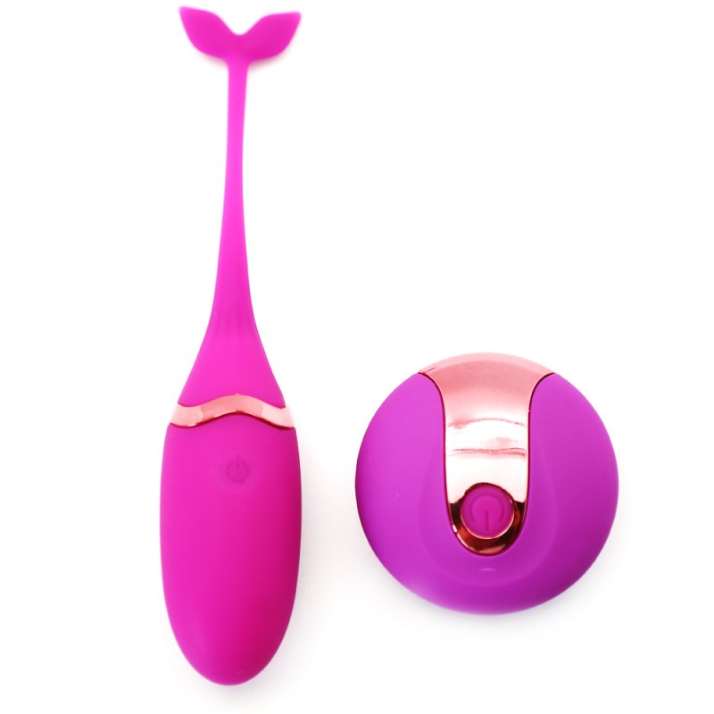 Œuf vibrant télécommandé en silicone violet avec 10 modes de vibration, sextoy rechargeable doux pour la peau.
