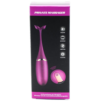 Œuf vibrant télécommandé violet en silicone rechargeable avec 10 vitesses, sextoy discret pour stimulation intime.