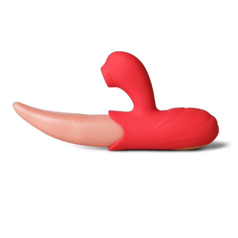 Sextoy multifonction avec langue stimulante et succion clitoridienne pour sensations variées.