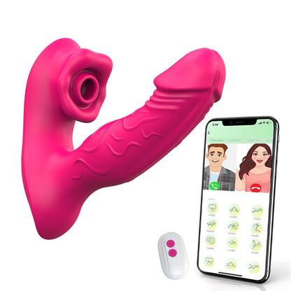 Vue de face du vibromasseur connecté rechargeable magenta