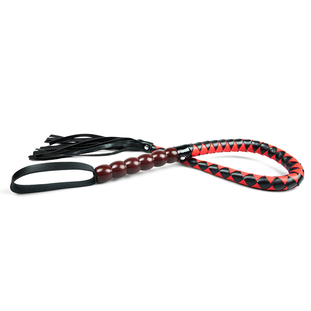 Fouet Bondage noir et rouge de 103 cm au design élégant