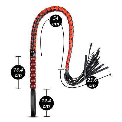 Accessoire BDSM premium avec lanières en PU noir et rouge
