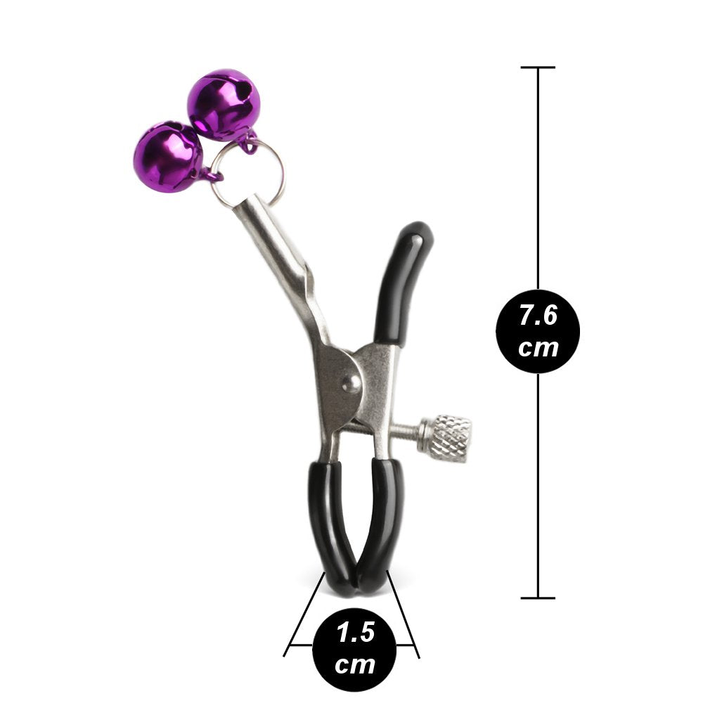 Accessoire Bondage avec pinces à tétons argentées au design élégant