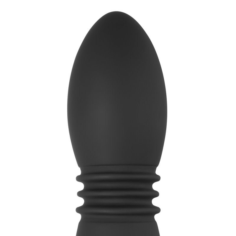 Sextoy anal rechargeable avec télécommande et fonction va-et-vient silicone noir