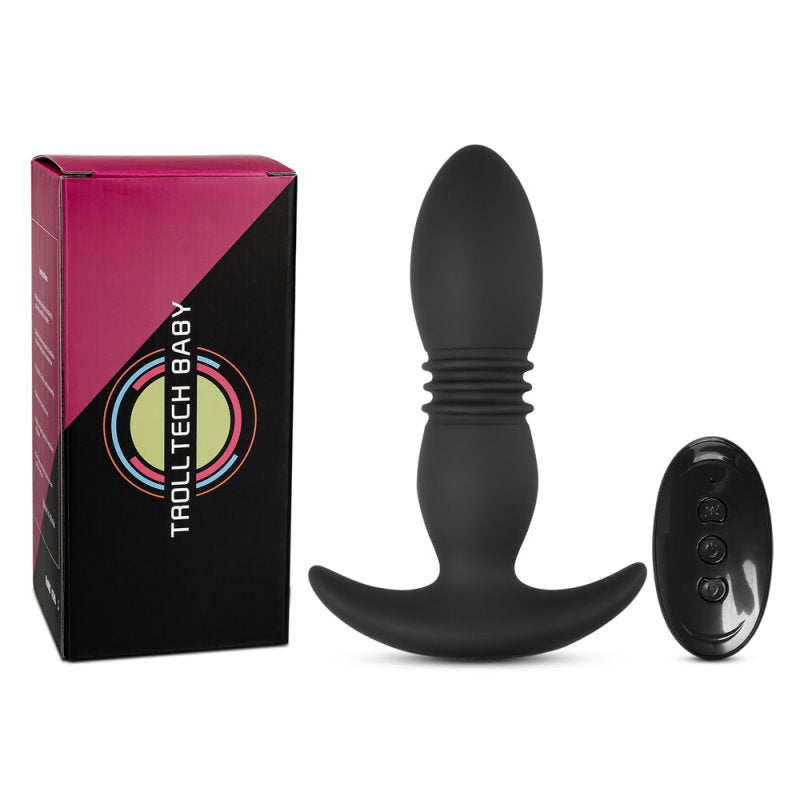 Sextoy anal vibrant avec fonction poussée et contrôle à distance étanche