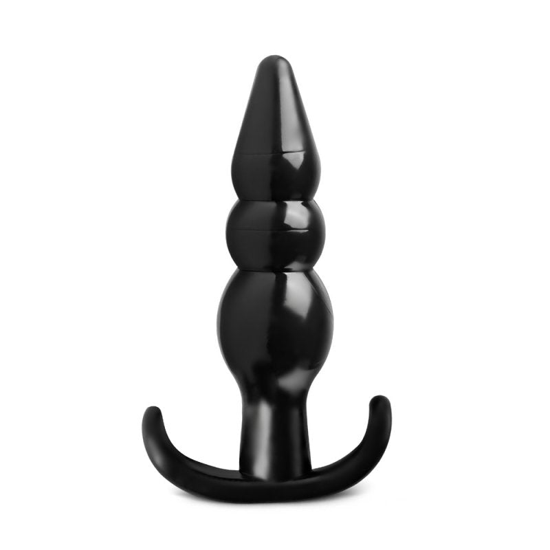 Plug anal perles noires silicone TPE texture stimulante étanche design sécurisé