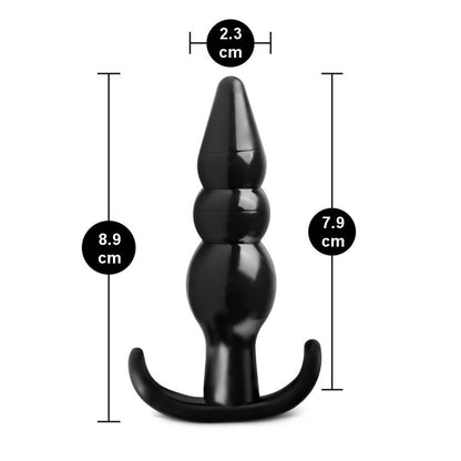 Plug anal texture perles stimulation progressive silicone TPE noir étanche